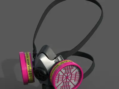 Gas mask plastic protection combat military  Low-poly 3D model