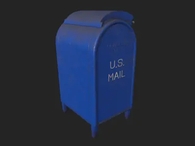 Mailbox vintage Low-poly 3D model