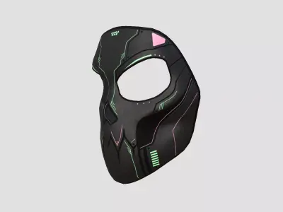 Scifi Skull Mask A08 - Fantasy Character Design Low-poly 3D model