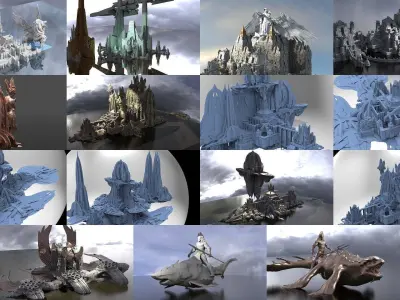 Ocean depths architecture collection 3D Model Pack