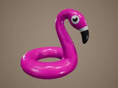 Flamingo Beach Buoy Low-poly 3D model
