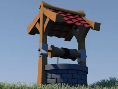 Low Poly model of a Well Free low-poly 3D model