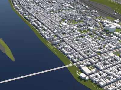 Harrisburg Pennsylvania USA 50x50km 3D model