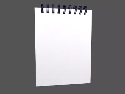 Notebook Pad With Spiral v3 002 Low-poly 3D model