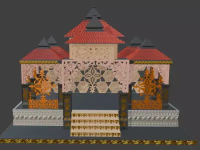 Ornate Indian Temple Pavilion Mandap Mandir 3D print model