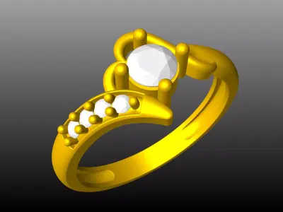 Ladies Ring 3D print model 2