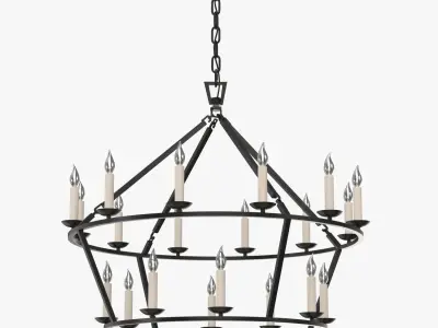 19th C English Openwork Two Tier Round Chandelier 40in 3D model