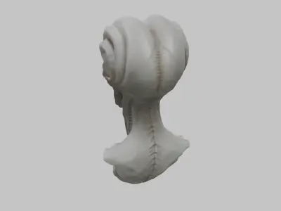 Science Fiction ALien Fantasy Woman Head Bust Low-poly 3D model