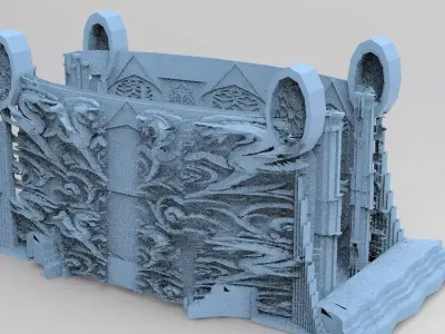 Norse Gods Engraved Monolith 1 3D model