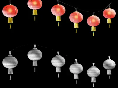 Chinese lantern 3D model 32