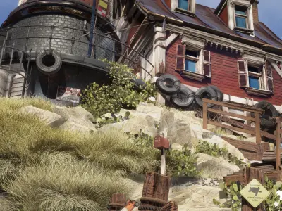 Tortuga Lighthouse Island Low-poly 3D model