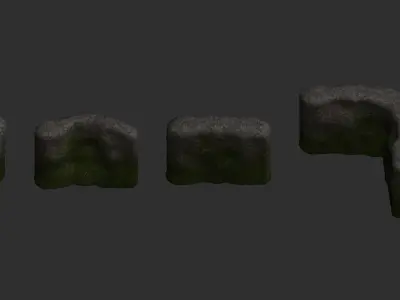 Cave Walls Combo - Moss 1 Low-poly 3D model