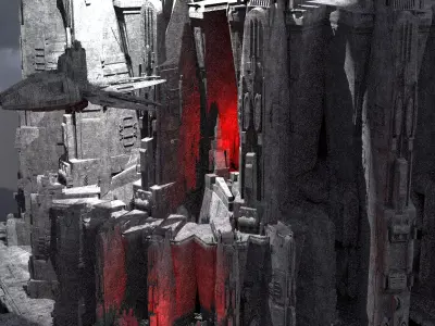 Sci-Fi dark Platforms Decepticon  base  3D model