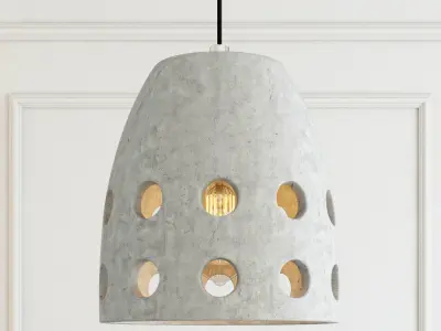 Modern cement lights 02 3D model