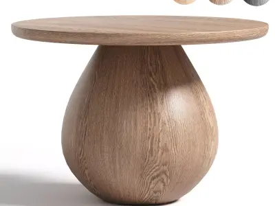 Merla Wood Bunching Table 3D model