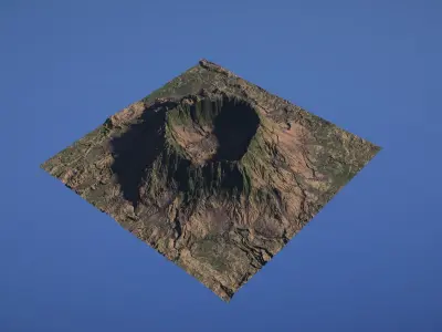 Landscape Environment Volcano Snow 32 Low-poly 3D model