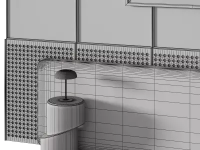 Decorative V102 Wall Panels Headboard 3D model