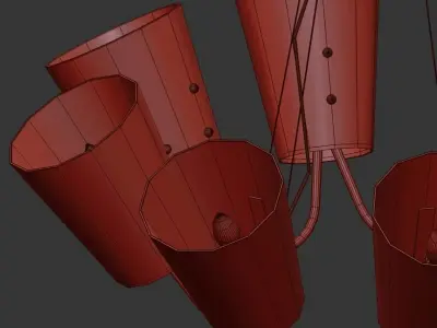 Dulcet 8 modern chandelier with clear glass shades 3D model