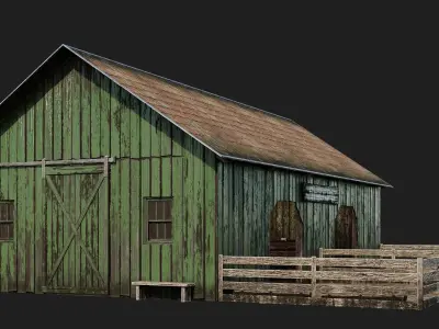 33-34-35-36 - Farm Buildings 4K PBR GameReady Low-poly 3D model