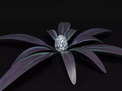 Tropical Alien Plant Low-poly 3D model