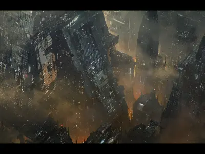 Sci-Fi Brutalist Architecture Kitbash Set 3D model