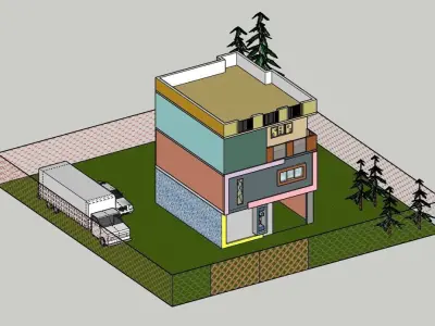 Two storey house 3D model