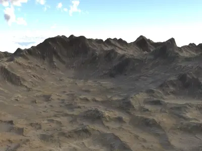 Desert landscape 03 Low-poly 3D model