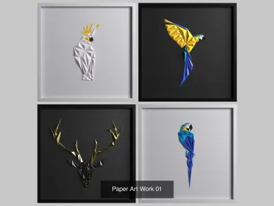 Paper Art Work 3D Model Pack