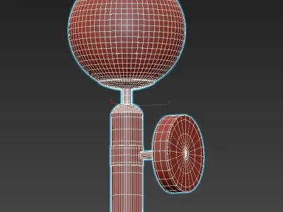 noell wall light with marble ball 3D model