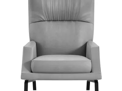 LIGHT GREY LATHER ARMCHAIR BY NATUZZI ITALIA COLLECTION 3D model