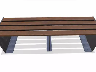 Street Bench 03 Low-poly PBR Low-poly 3D model