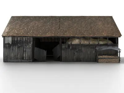 Old Shack 3DS max PBR  Low-poly 3D model