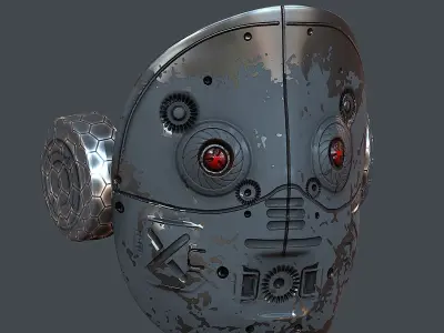 Gas mask helmet 3d model scifi Low-poly Low-poly 3D model