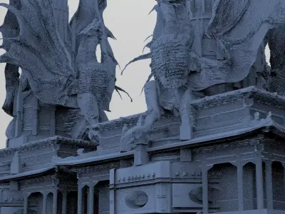 Dragon Temple Ronin temple 12 3D model