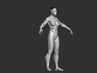 scifi girles cyberpunk 3D model