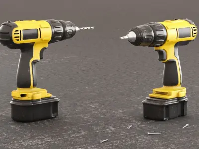 Screwdriver Drill and Drill 3D model