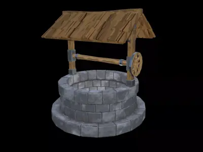 Game Ready Village Well Model   Low-poly 3D model