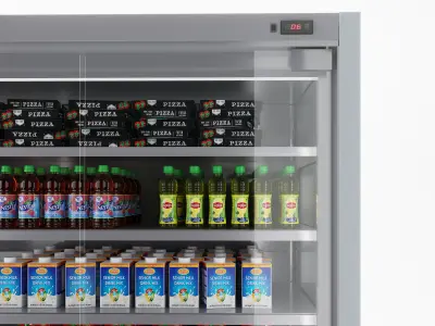 Vertical Glass Door Fridge by Arneg 3D model