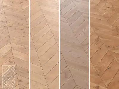 Boen Oak Parquet Flooring - 5 Layouts and 4 Colors -4K Texture