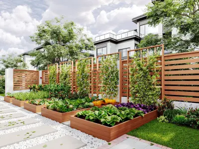 courtyard interior scenes  3D model