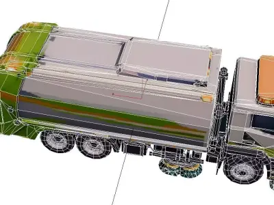 Low Poly Street Sweeper Service Vehicle PBR Texture Low-poly 3D model