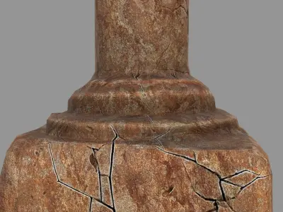 pillar set marble column Low-poly 3D model