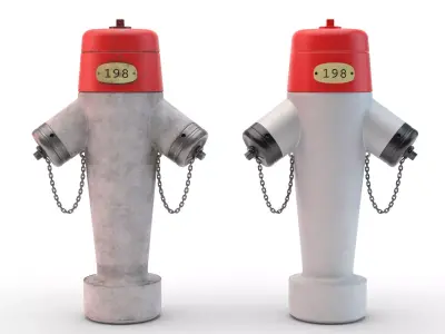 Swiss Fire Hydrant - Clean and Dirt version included Low-poly 3D model