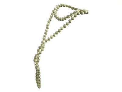 Twisted Long Bids Necklace Low-poly 3D model