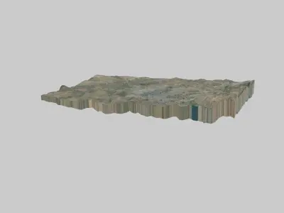 Shimkent City Low-poly 3D model