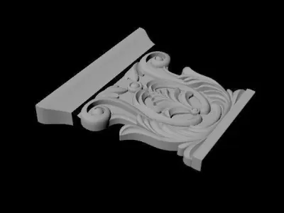 pilaster ornate gold column 3D model
