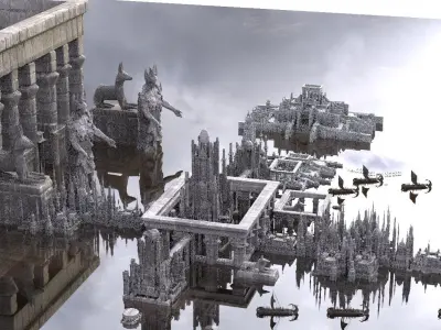 Ancient Greek City 3D Kit bash 3D model