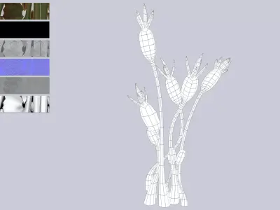 Extraterrestrial plant Low-poly 3D model