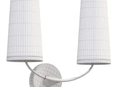 Lennon 2 Light Wall Sconce with Black Trimmed Shades by Arhaus 3D model