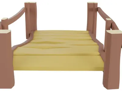 Bridge With Raling Low-poly 3D model